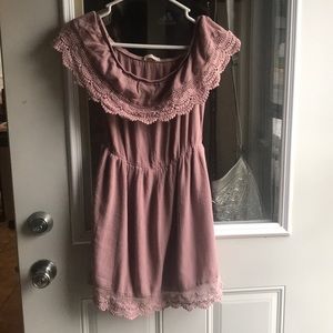 Mauve dress off the shoulder